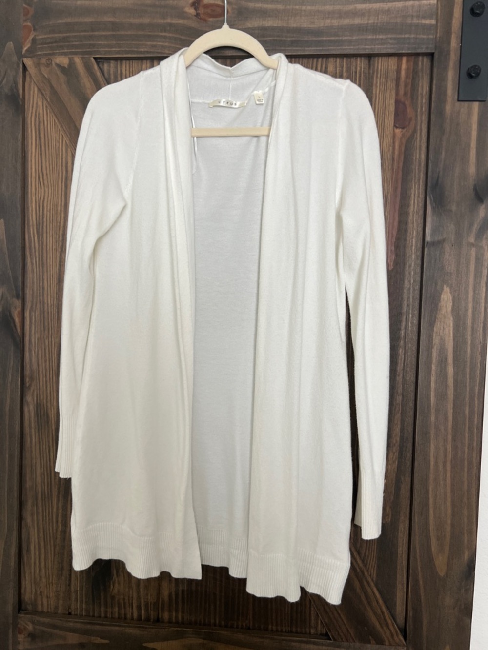 Cyrus Ivory/white Open-Front Lightweight Cardigan